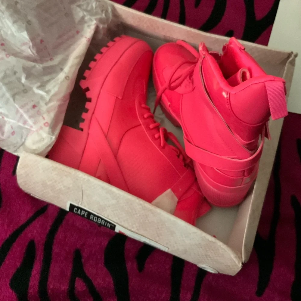 Vibrant Pink Women's Boots - Picture 6 of 13